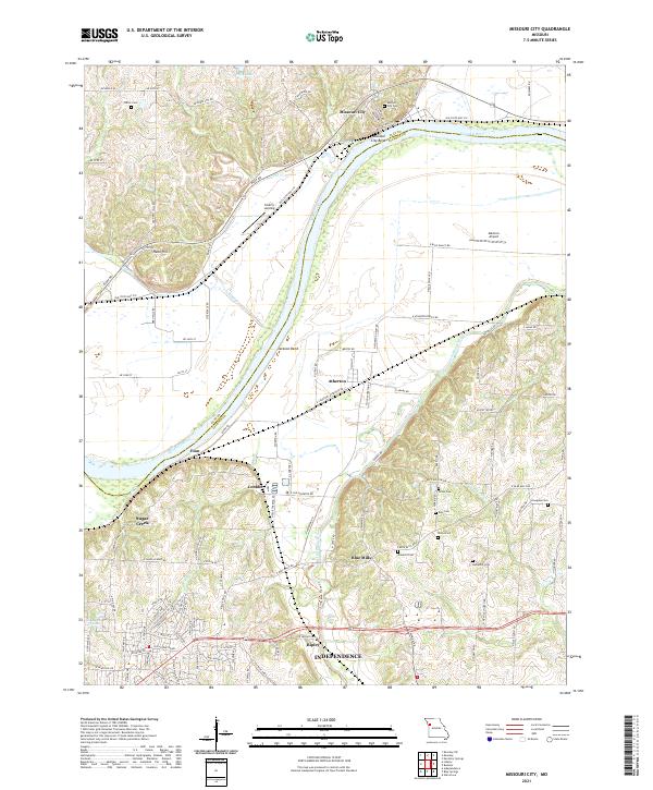 Missouri City, MO — USGS 7.5-minute topo (2021)