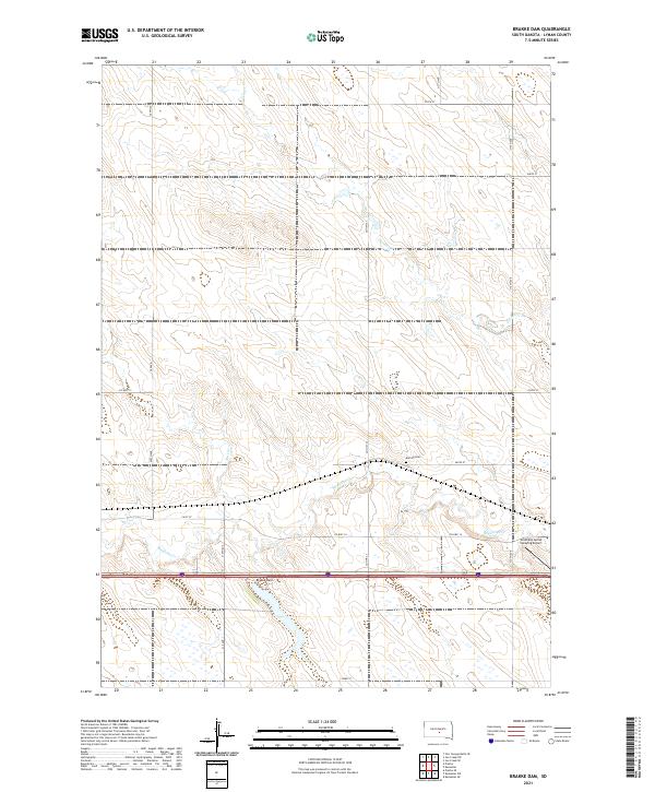 Brakke Dam, SD — USGS 7.5-minute topo (2021)