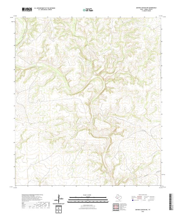 Meyers Canyon NW, TX — USGS 7.5-minute topo (2022)