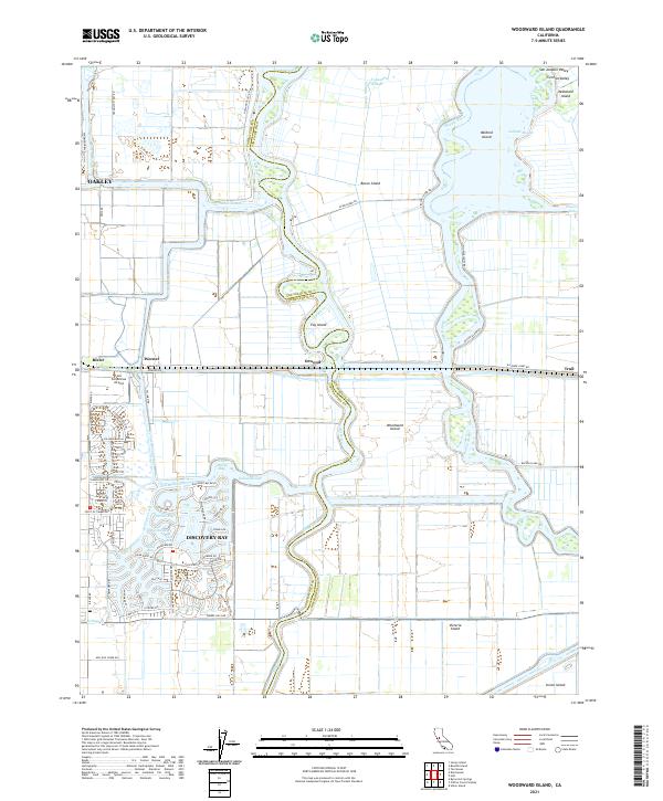 Woodward Island, CA — USGS 7.5-minute topo (2021)
