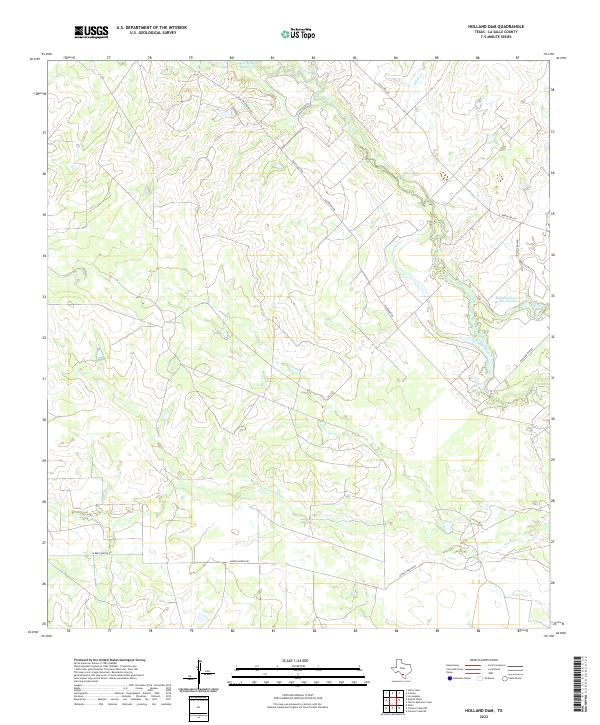 Holland Dam, TX — USGS 7.5-minute topo (2022)