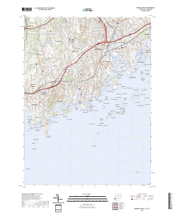 Norwalk South, CT-NY — USGS 7.5-minute topo (2024)