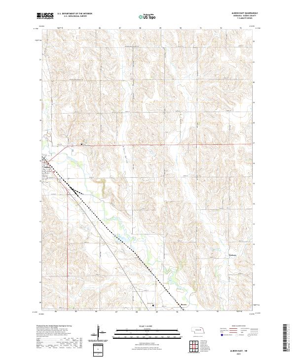 Albion East, NE — USGS 7.5-minute topo (2021)