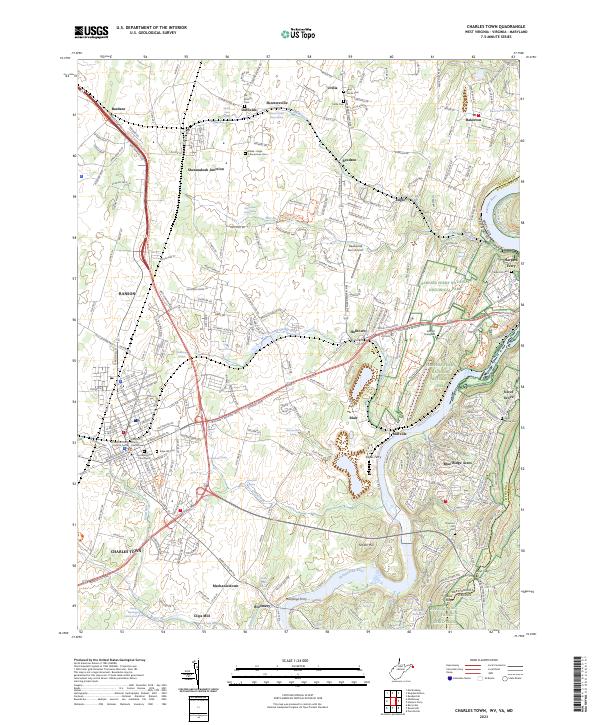 Charles Town, WV-VA-MD — USGS 7.5-minute topo (2023)