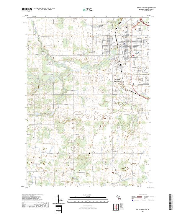 Mount Pleasant, MI — USGS 7.5-minute topo (2023)
