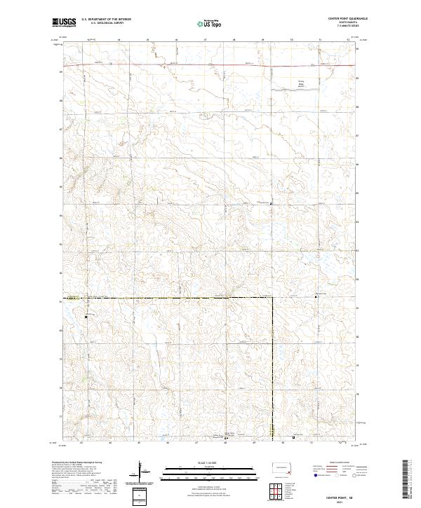 Center Point, SD — USGS 7.5-minute topo (2021)