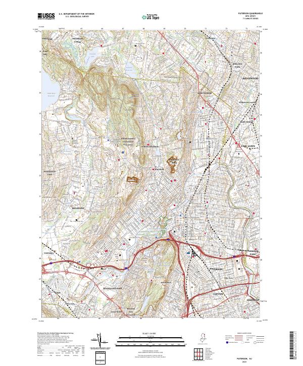 Paterson, NJ — USGS 7.5-minute topo (2023)