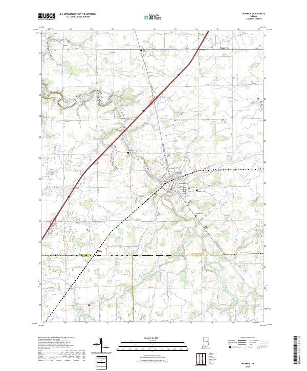 Warren, IN — USGS 7.5-minute topo (2022)