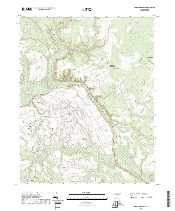 Boones Crossroads, NC — USGS 7.5-minute topo (2022)
