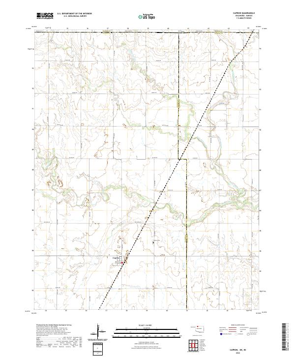 Capron, OK-KS — USGS 7.5-minute topo (2022)