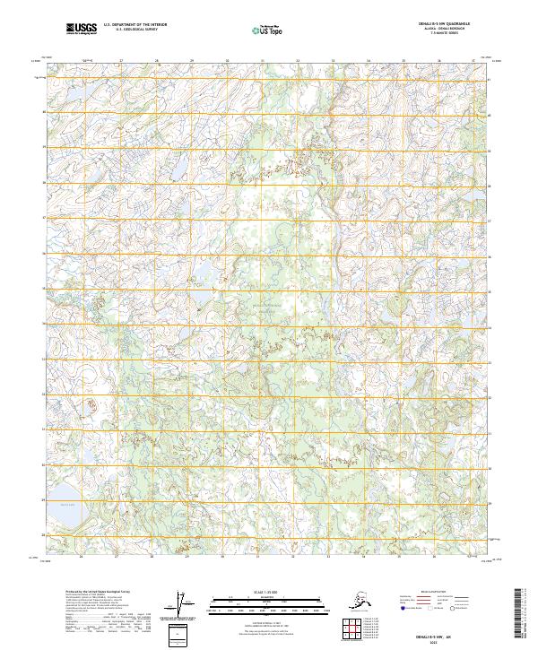 Denali B-5 NW, AK — USGS 7.5-minute topo (2023)