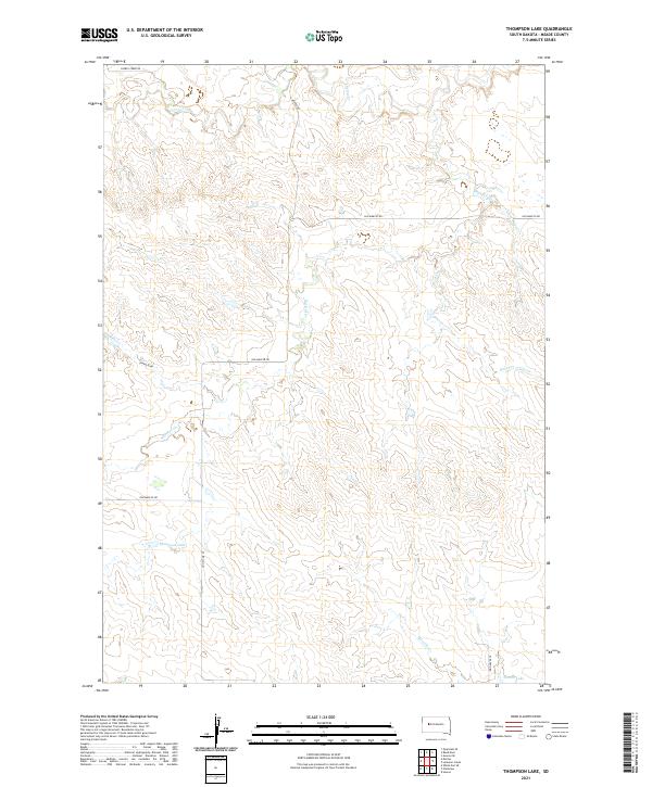 Thompson Lake, SD — USGS 7.5-minute topo (2021)