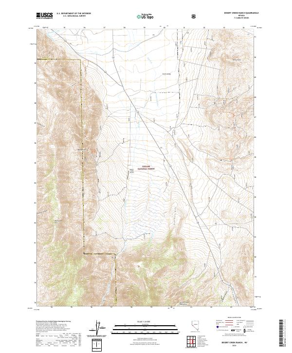 Desert Creek Ranch, NV — USGS 7.5-minute topo (2021)