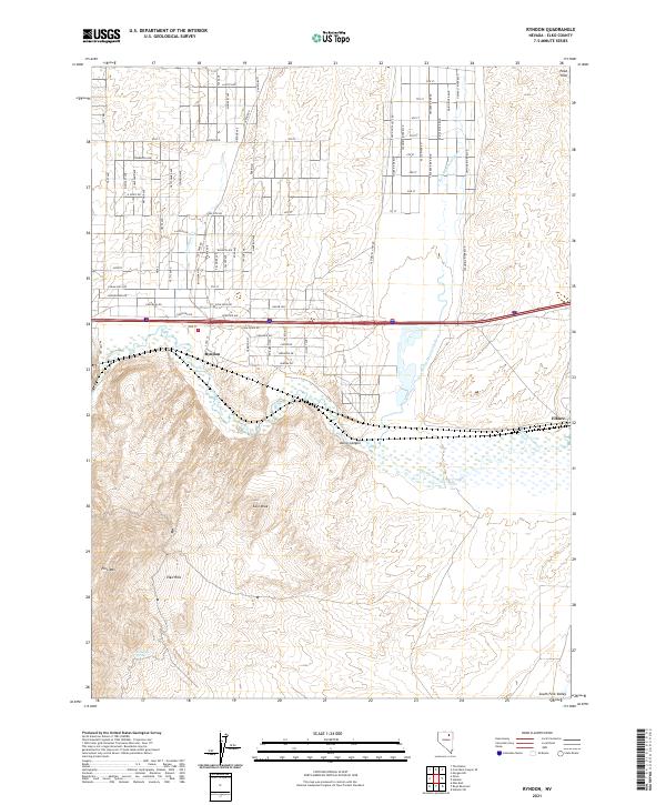 Ryndon, NV — USGS 7.5-minute topo (2021)