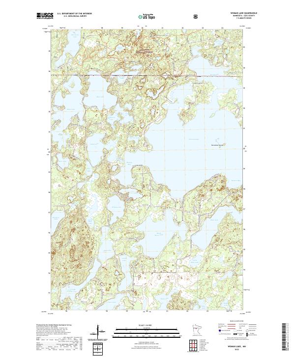 Woman Lake, MN — USGS 7.5-minute topo (2022)