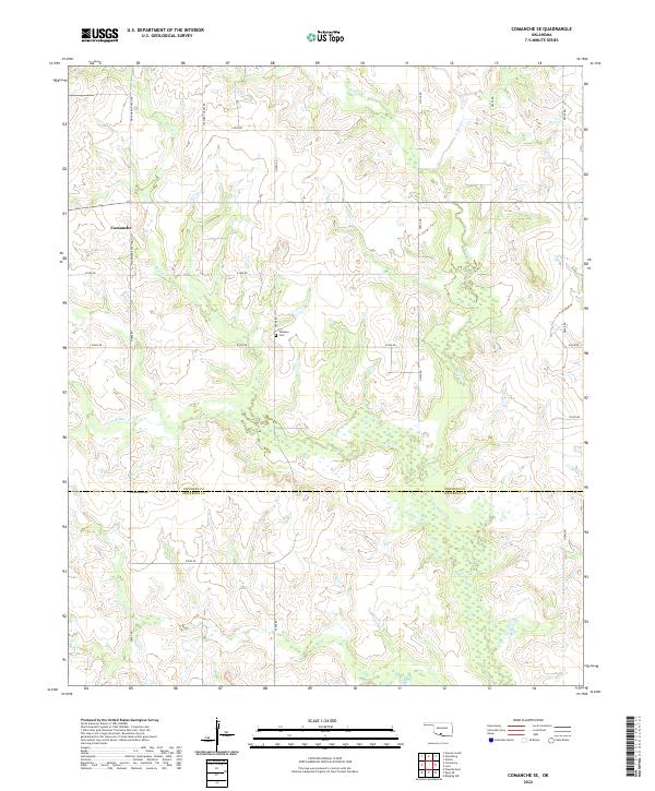 Comanche SE, OK — USGS 7.5-minute topo (2022)
