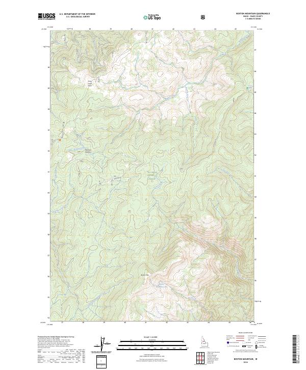 Boston Mountain, ID — USGS 7.5-minute topo (2024)