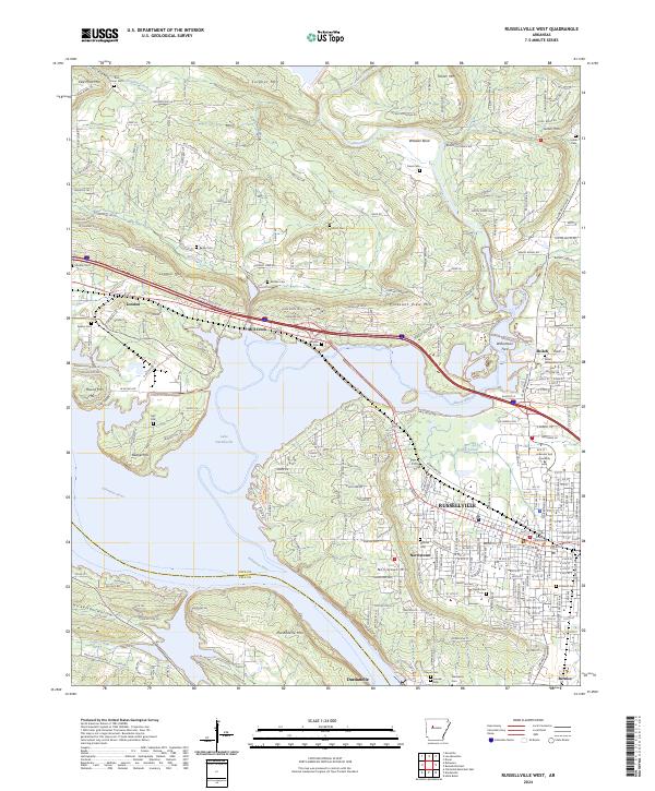 Russellville West, AR — USGS 7.5-minute topo (2024)