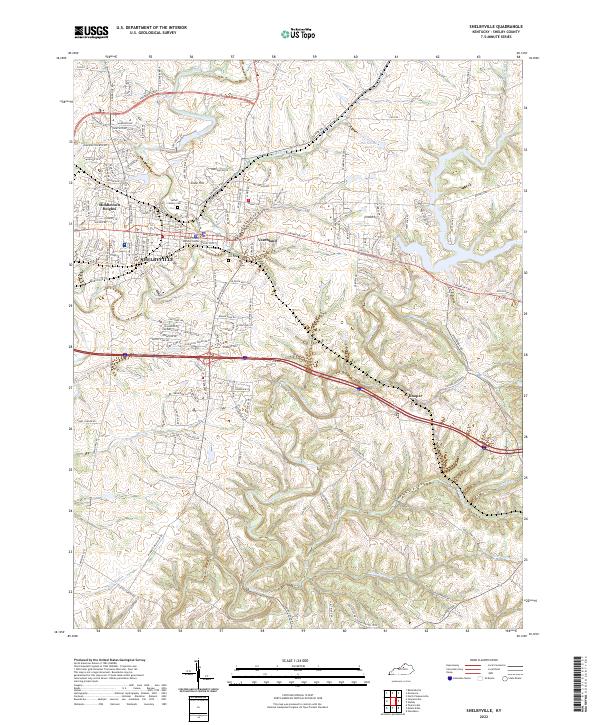 Shelbyville, KY — USGS 7.5-minute topo (2022)