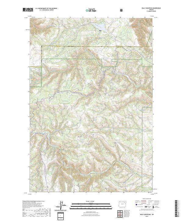 Bally Mountain, OR — USGS 7.5-minute topo (2023)