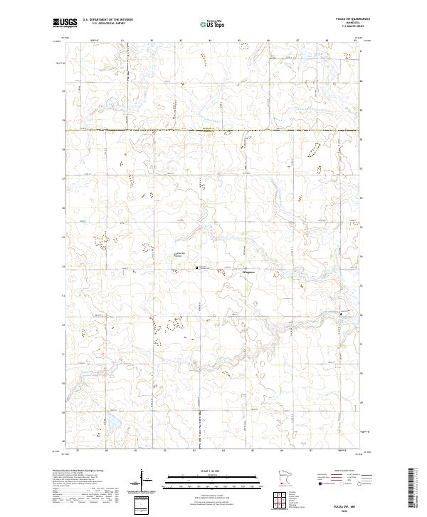Fulda SW, MN — USGS 7.5-minute topo (2022)