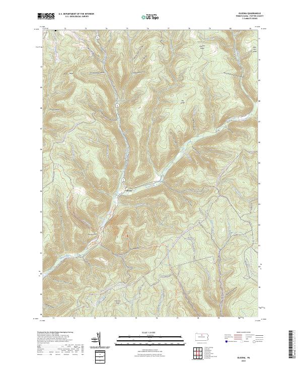Oleona, PA — USGS 7.5-minute topo (2023)