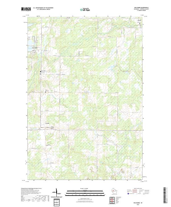 Holcombe, WI — USGS 7.5-minute topo (2022)