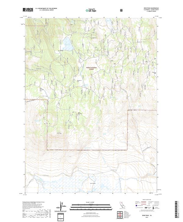 Dixie Peak, CA — USGS 7.5-minute topo (2021)