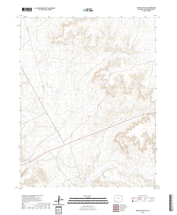 Sentinel Peak SW, CO — USGS 7.5-minute topo (2022)