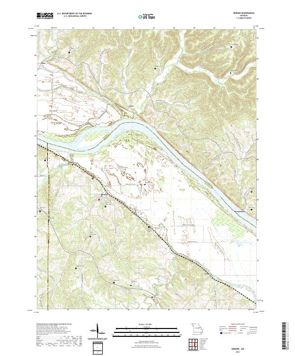Berger, MO — USGS 7.5-minute topo (2021)