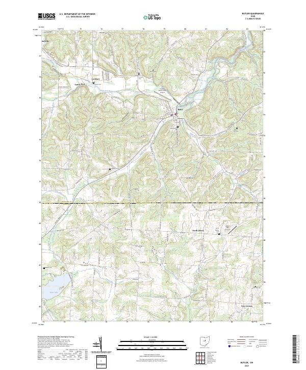 Butler, OH — USGS 7.5-minute topo (2023)