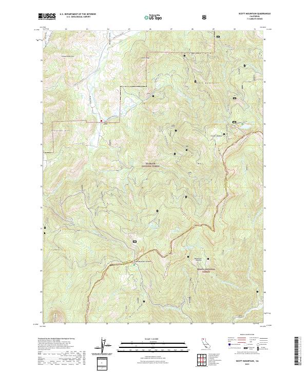 Scott Mountain, CA — USGS 7.5-minute topo (2021)