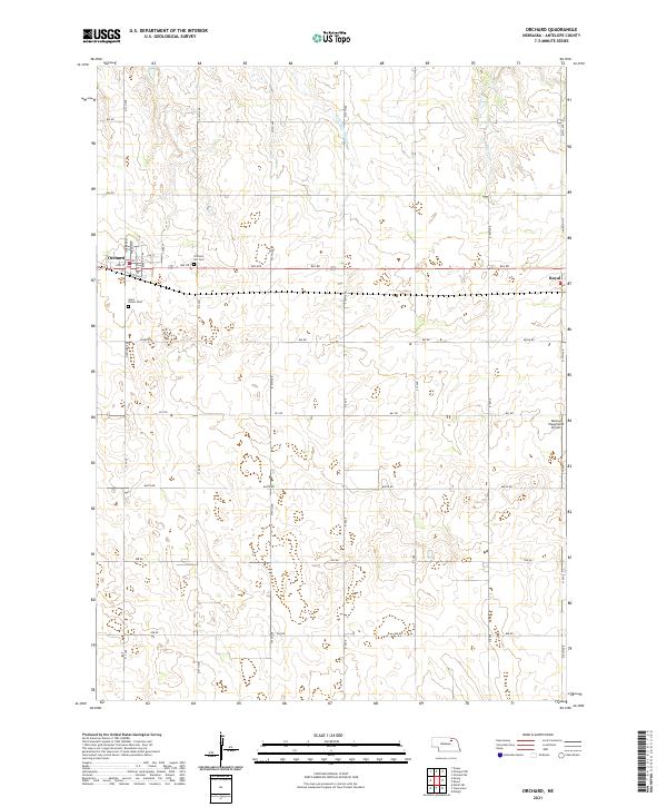 Orchard, NE — USGS 7.5-minute topo (2021)