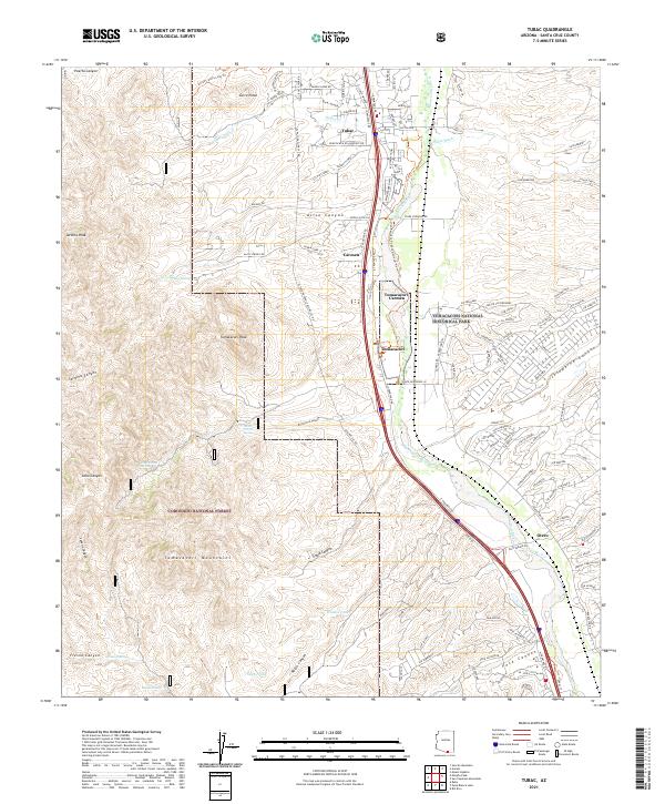 Tubac, AZ — USGS 7.5-minute topo (2021)