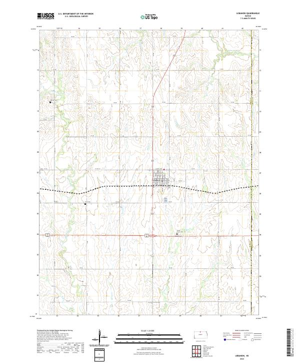 Lebanon, KS — USGS 7.5-minute topo (2022)