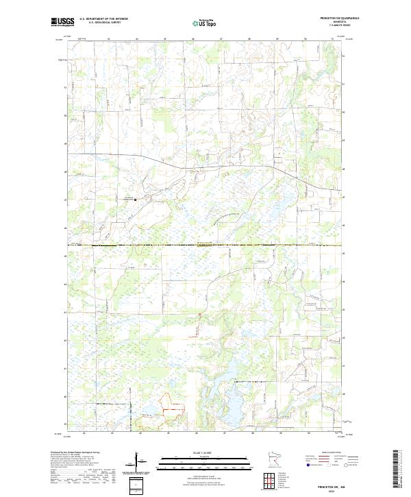Princeton SW, MN — USGS 7.5-minute topo (2022)