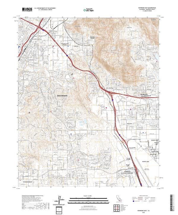 Riverside East, CA — USGS 7.5-minute topo (2022)