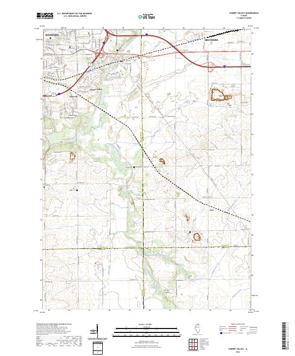 Cherry Valley, IL — USGS 7.5-minute topo (2024)