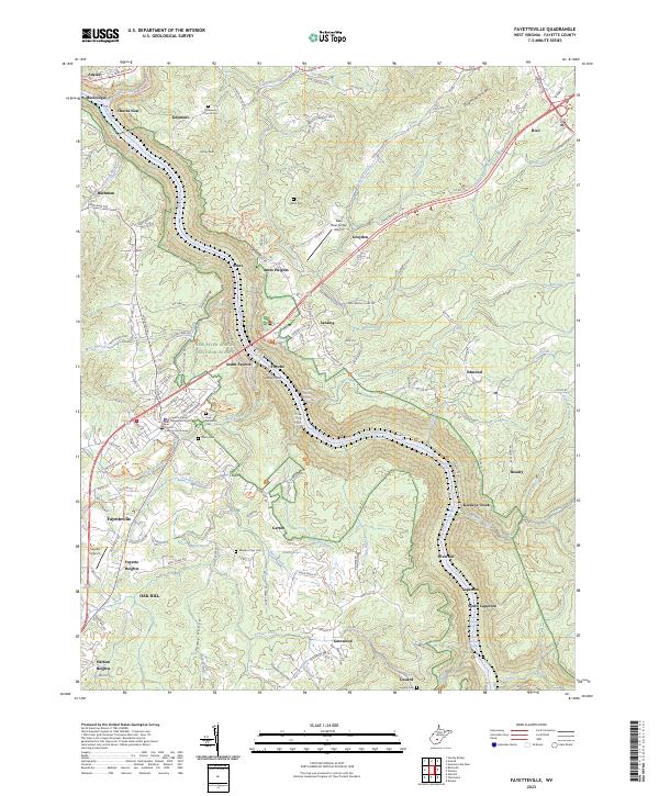 Fayetteville, WV — USGS 7.5-minute topo (2023)