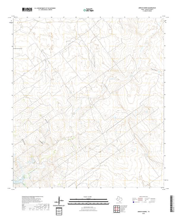 Arroyo Burro, TX — USGS 7.5-minute topo (2022)
