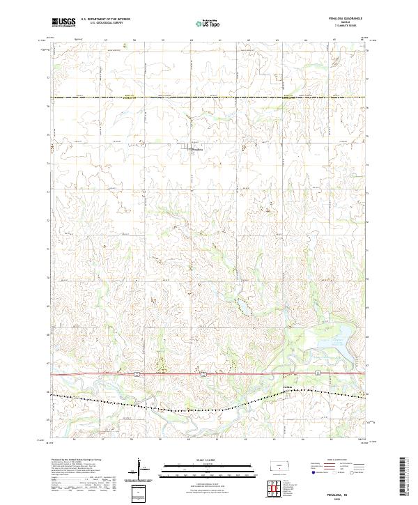 Penalosa, KS — USGS 7.5-minute topo (2022)