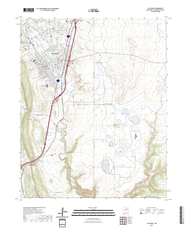 Las Vegas, NM — USGS 7.5-minute topo (2023)