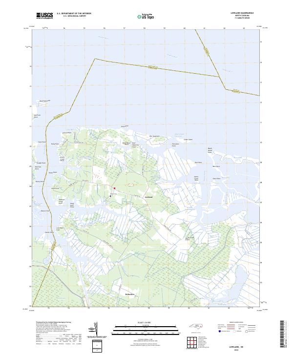 Lowland, NC — USGS 7.5-minute topo (2022)