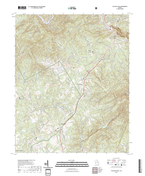 Tallulah Falls, GA — USGS 7.5-minute topo (2024)