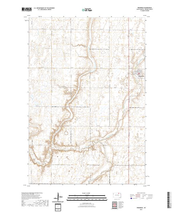 Frederick, SD — USGS 7.5-minute topo (2021)