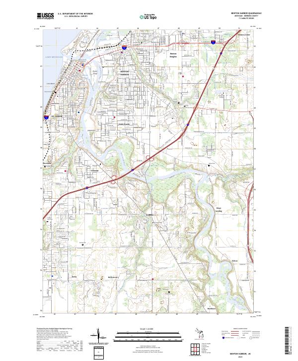 Benton Harbor, MI — USGS 7.5-minute topo (2023)