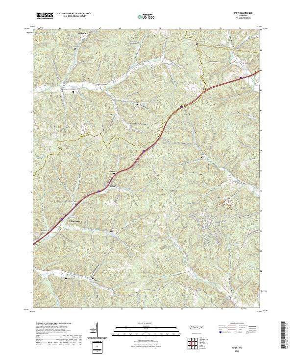 Spot, TN — USGS 7.5-minute topo (2022)