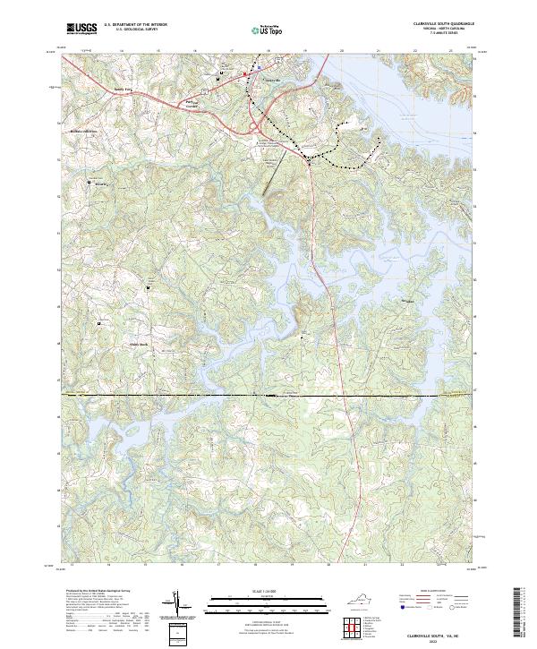 Clarksville South, VA-NC — USGS 7.5-minute topo (2022)