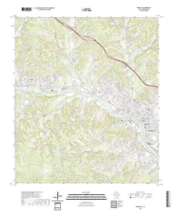 Kerrville, TX — USGS 7.5-minute topo (2022)