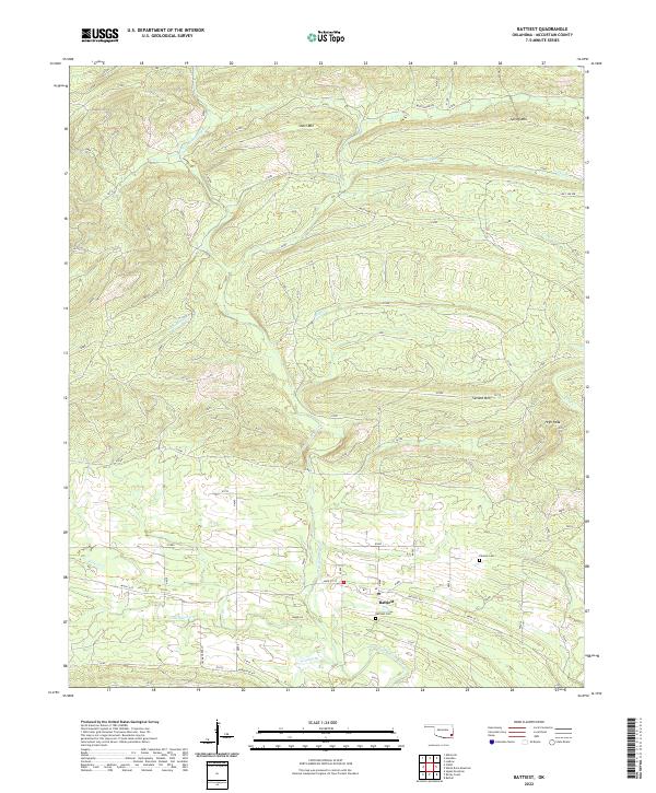 Battiest, OK — USGS 7.5-minute topo (2022)